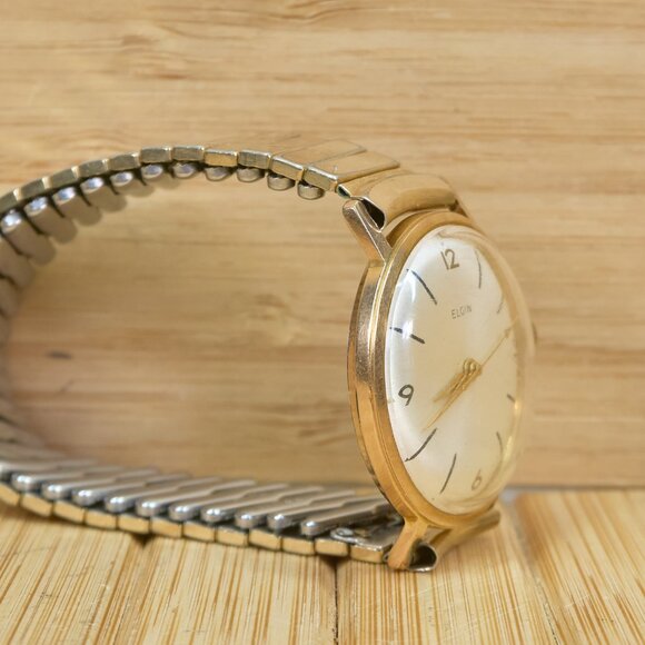 Vintage 60s ELGIN Manual Wind Watch, Gold Tone, Working - Picture 4 of 12